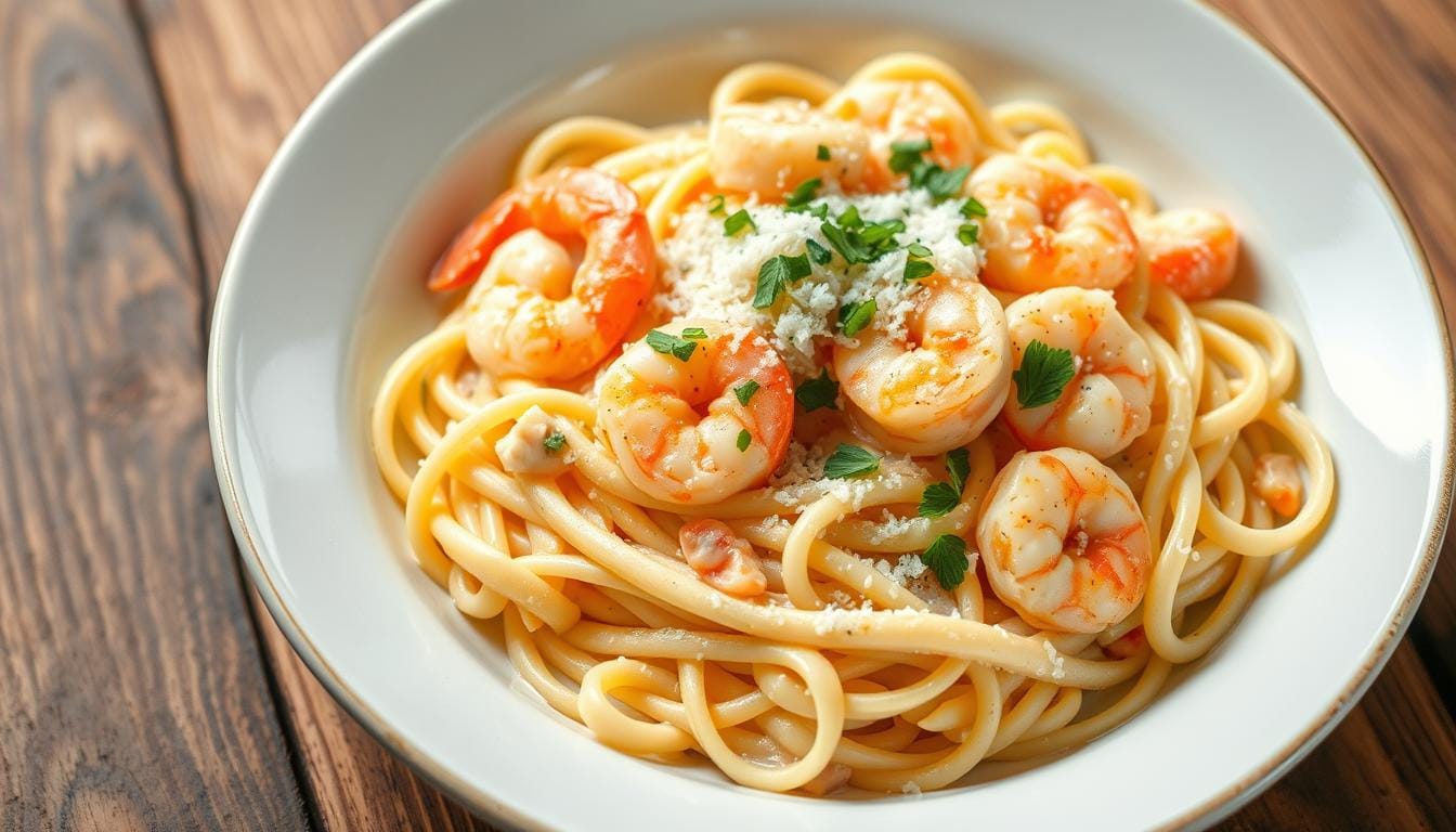 chicken and shrimp alfredo