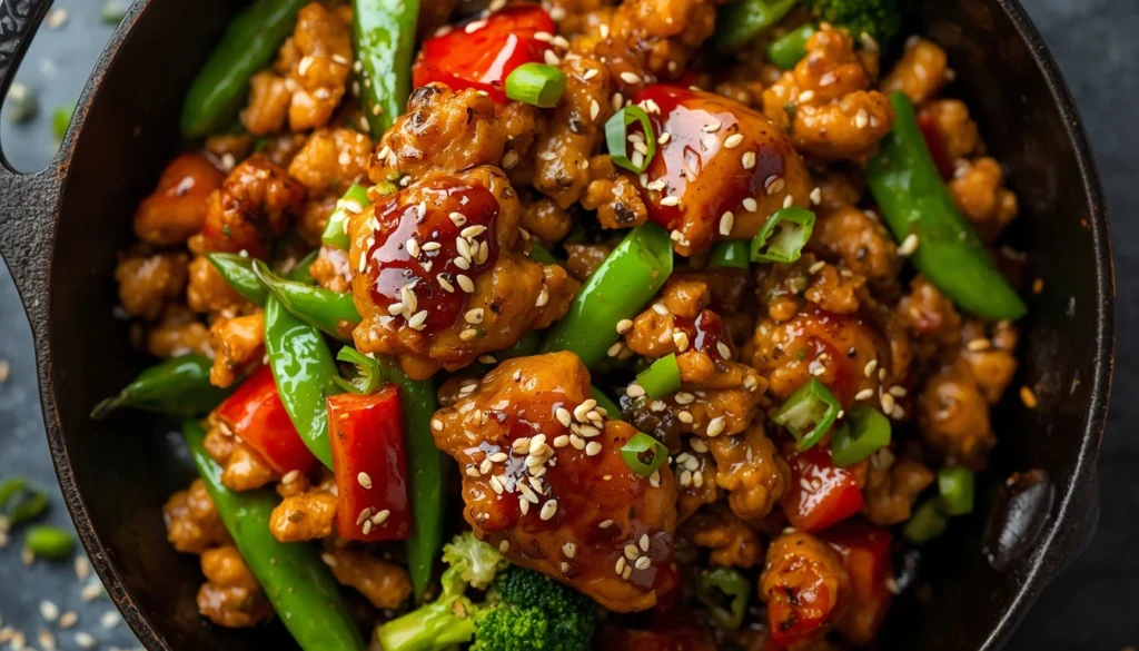 Garlic Soy Ground Chicken Stir-Fry